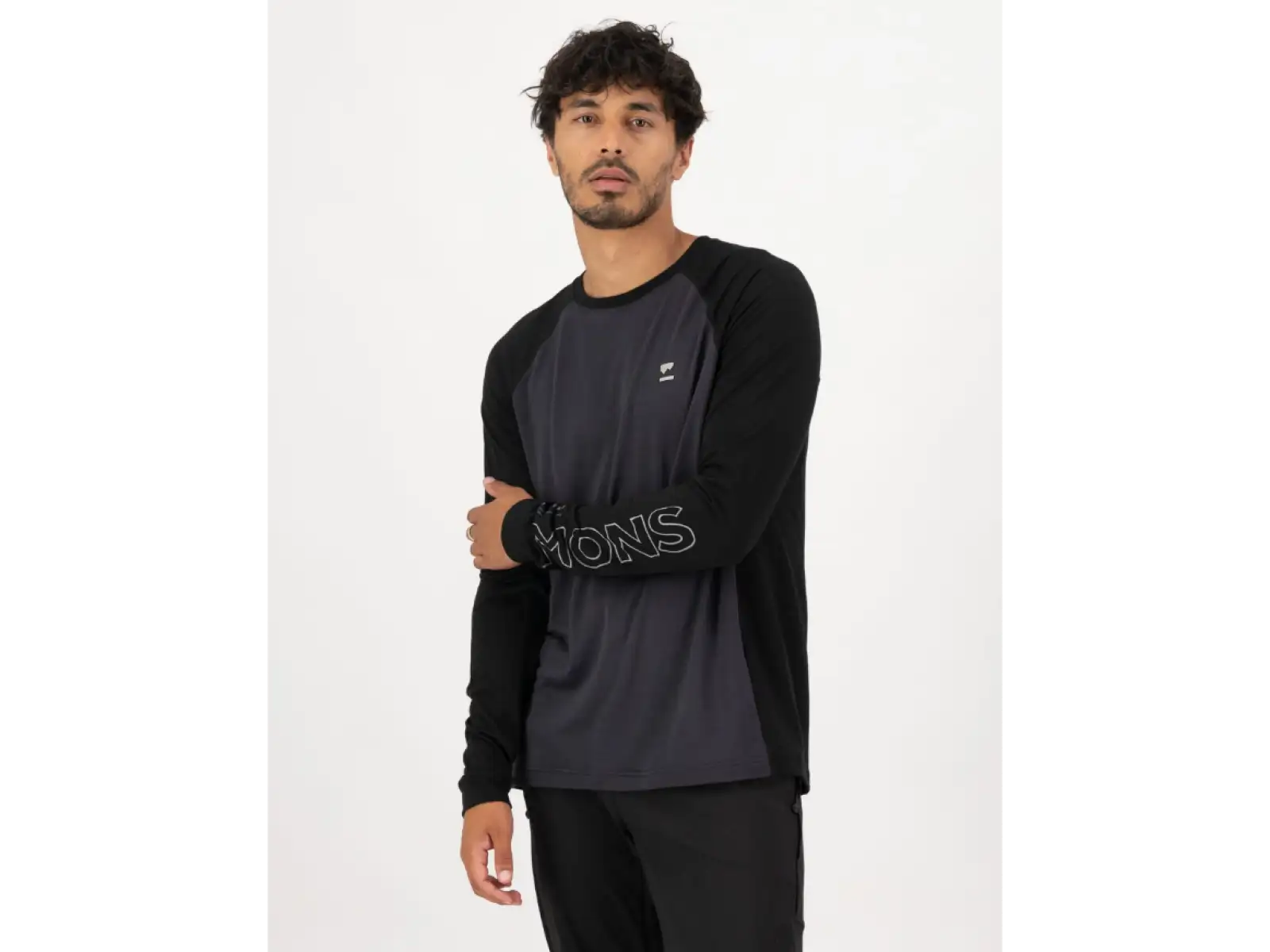 Mons Royale Tarn Merino Herren Langarmshirt 9 Iron/Black
