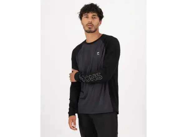 Mons Royale Tarn Merino Herren Langarmshirt 9 Iron/Black