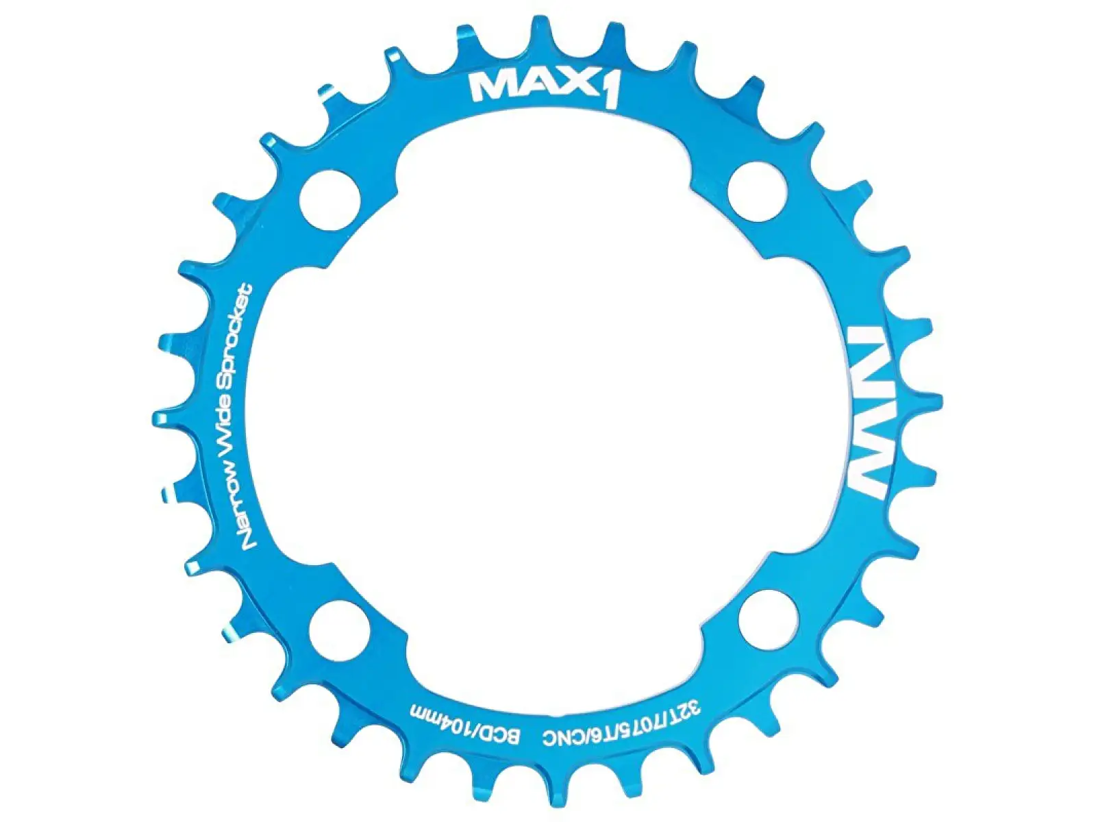 MAX1 Narrow Wide Kettenblatt BCD104, 32 Zähne, blau