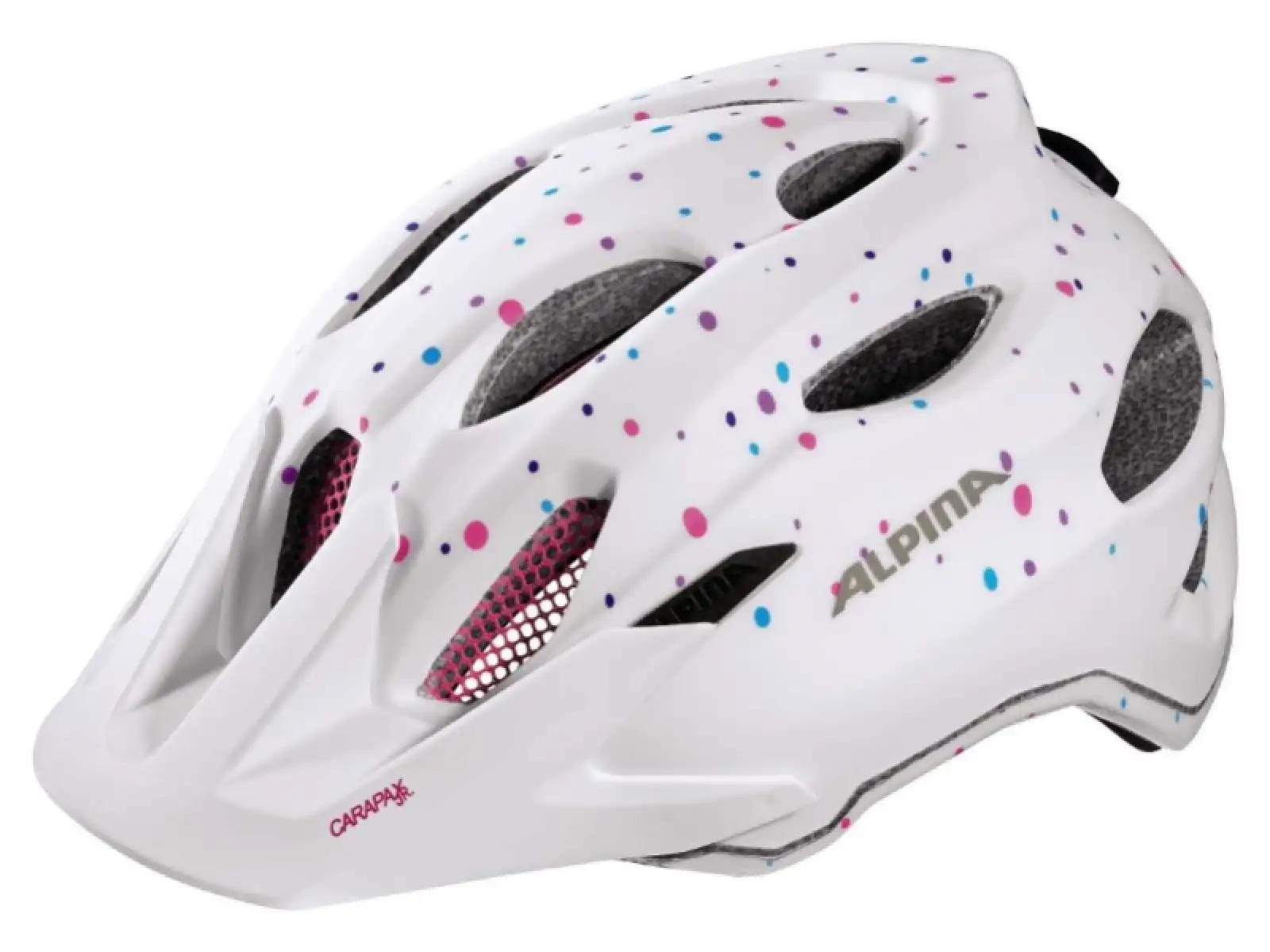 Alpina Carapax Jr. Kinderhelm White Polka Dots