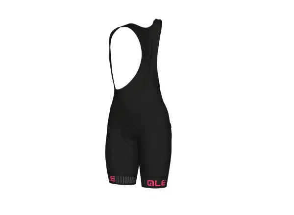 Alé Solid Traguardo Damen Shorts mit Latz und Polsterung Black/Fluo Pink