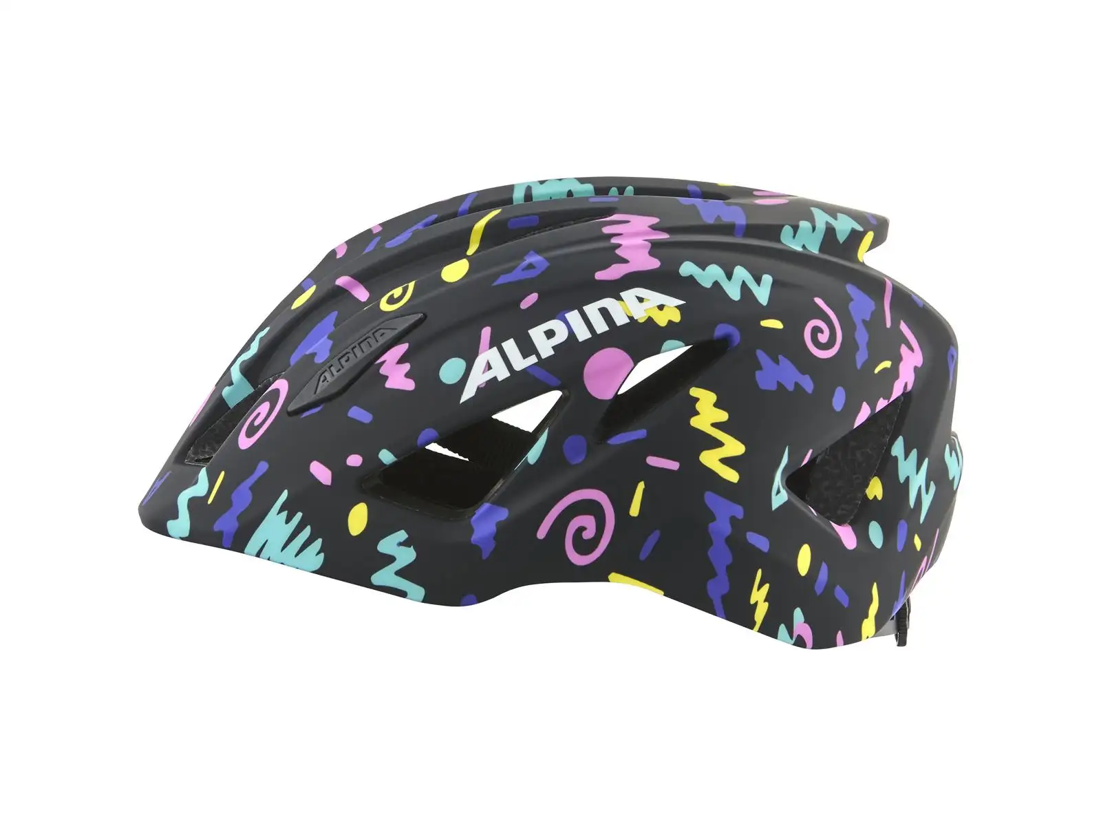 Alpina Pico Kinderhelm Black Confetti Gloss