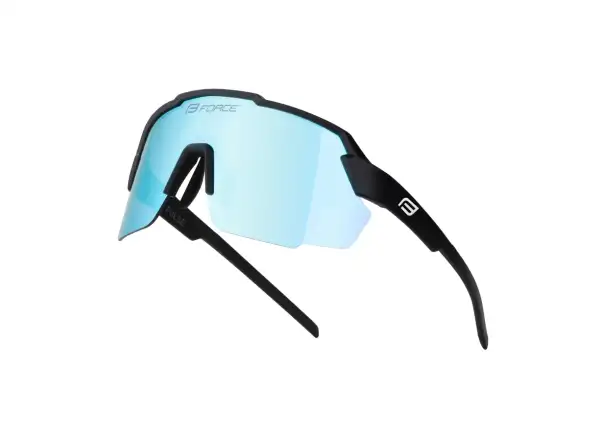 Force Pulse Fahrradbrille schwarz/blaues verspiegeltes Glas