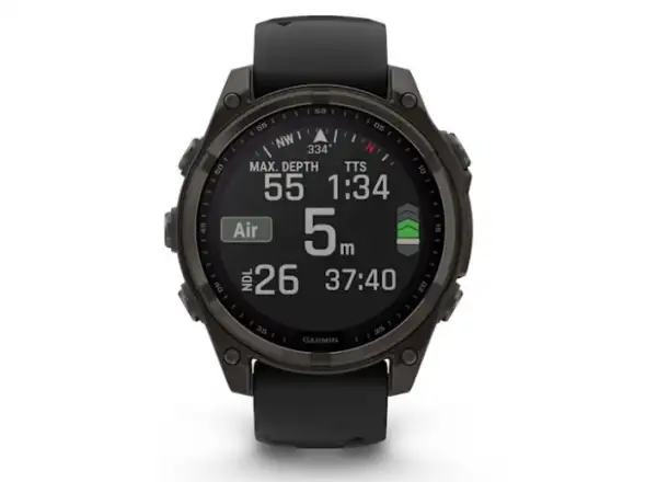 Garmin fenix 8 - 47 mm Solar Sapphire Smartwatch Carbon Gray DLC Titanium Black/Gray
