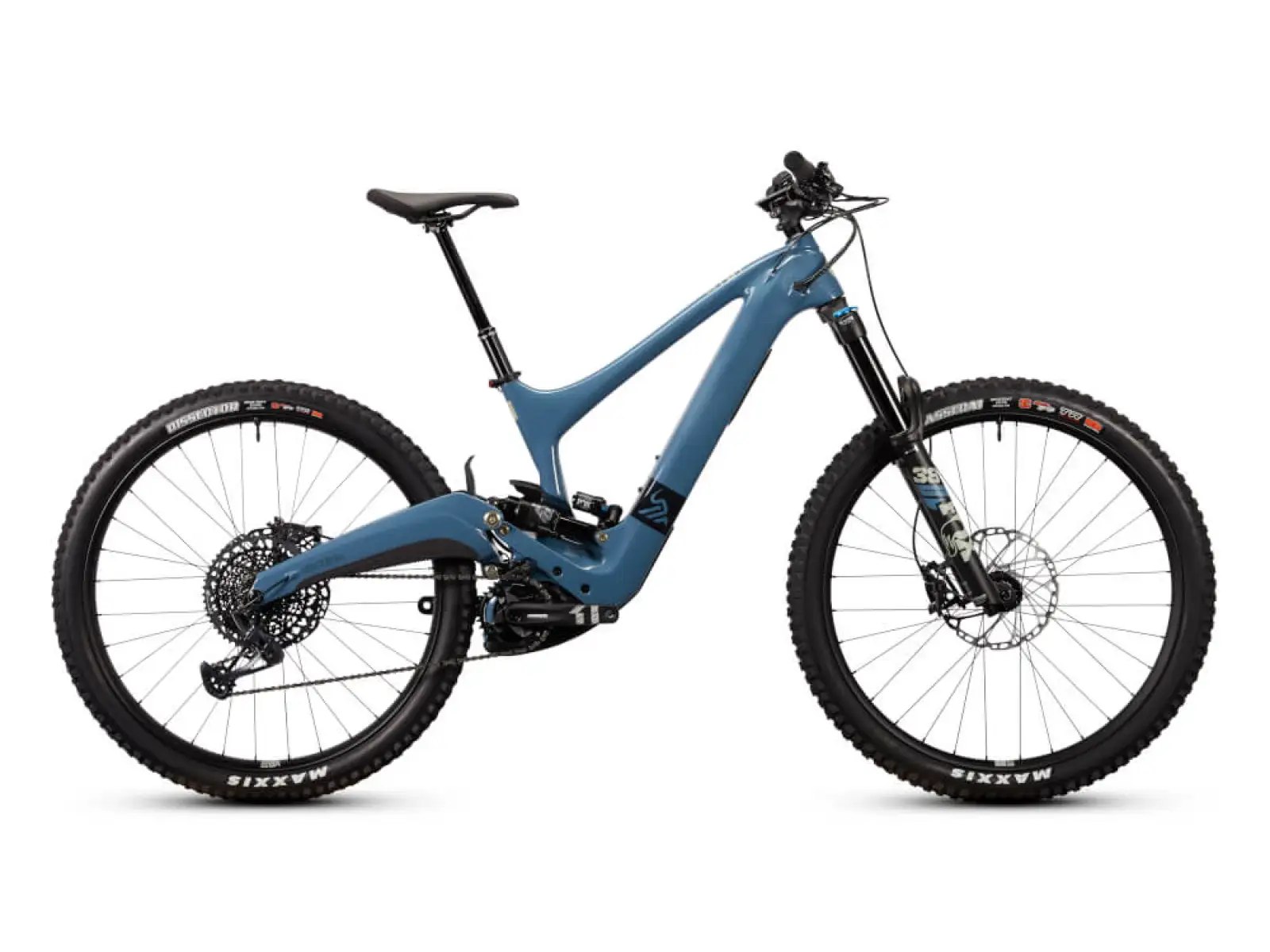 Ibis OSO Storm Blue vollgefedertes E-Bike.
