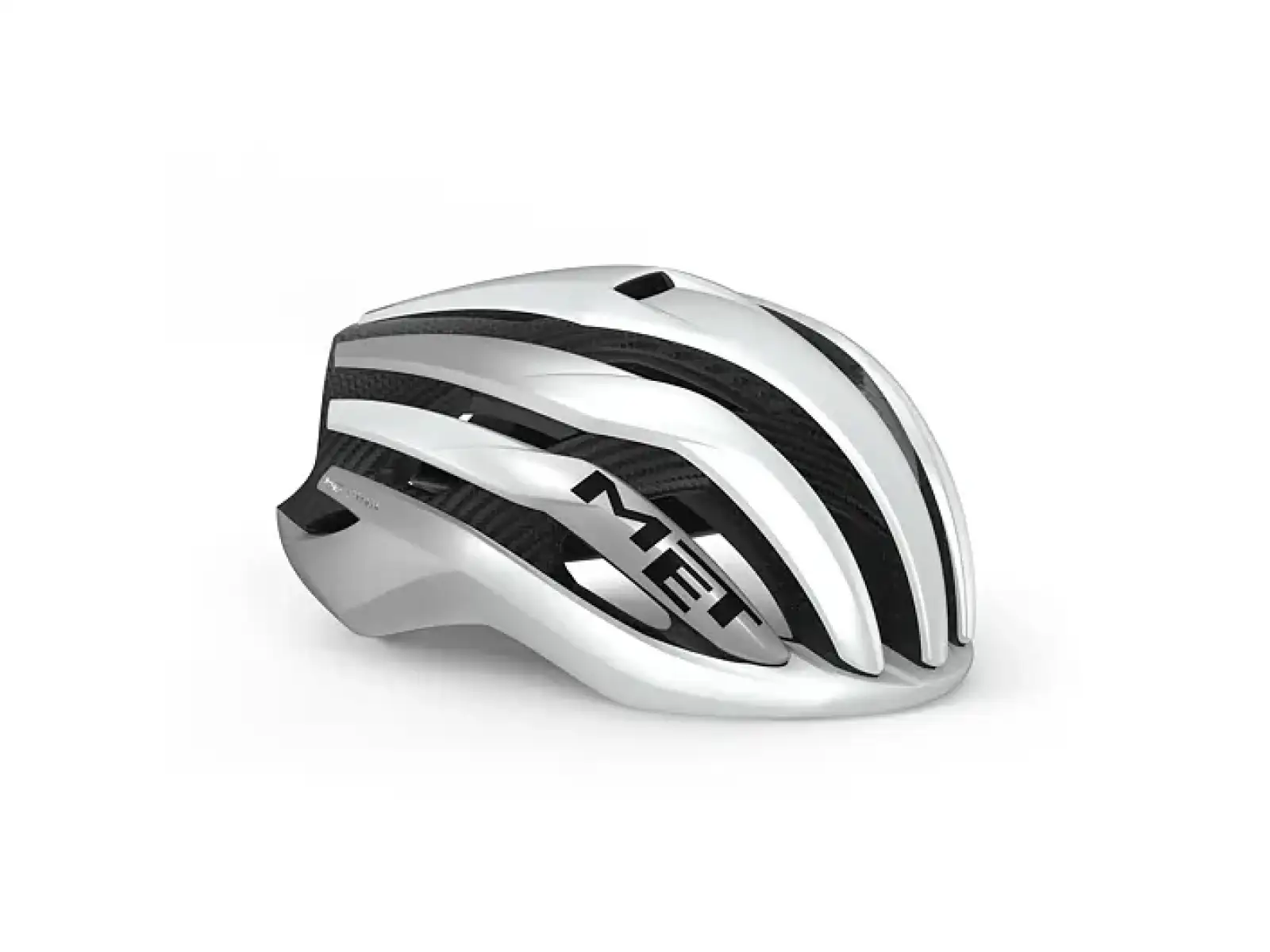MET Trenta 3K Carbon MIPS Helm weiß/metallisch silber