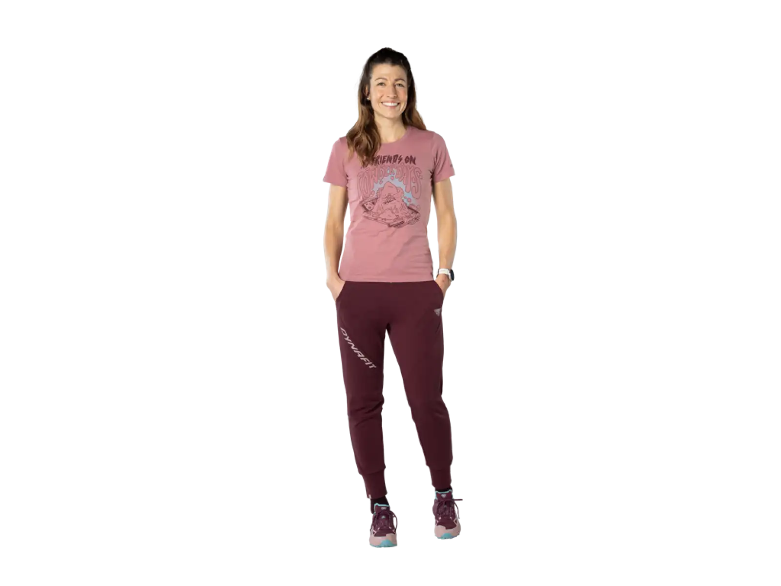 Dynafit 24/7 Artist Series Cotton Damen T-Shirt Mokarosa/No friends