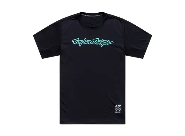 Troy Lee Designs Skyline Ride Herrentrikot Signature Black/Real Teal