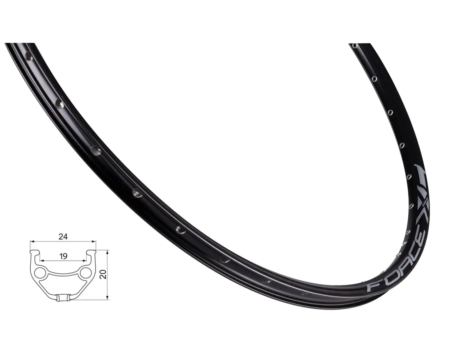 Force XC Basic Disc 19-622 36 Löcher Felge schwarz