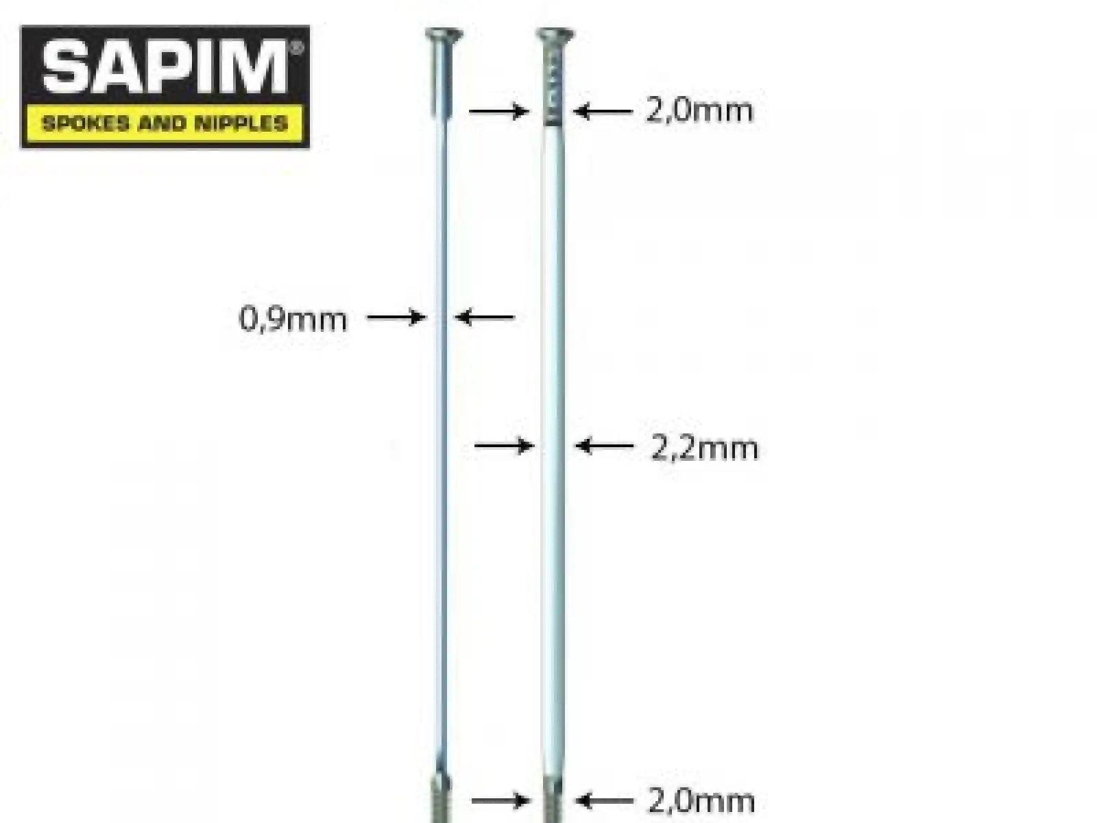 Sapim CX Ray Speichen, gerader Kopf, silberfarben