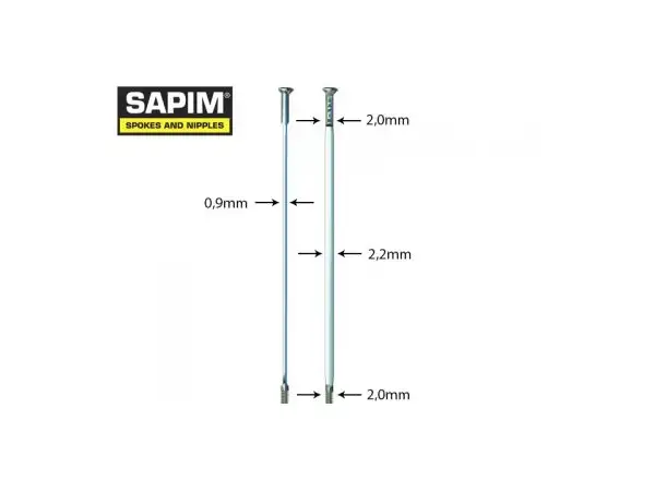 Sapim CX Ray Speichen, gerader Kopf, silberfarben