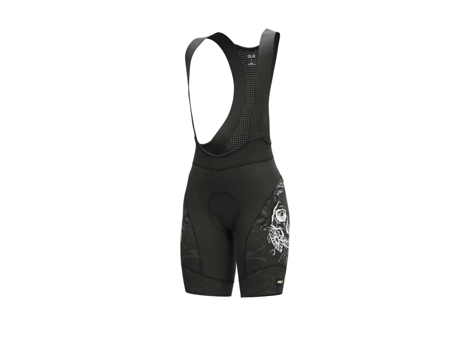 Alé PR-R Skull Lady Damen Shorts mit Polsterung und Latz Black