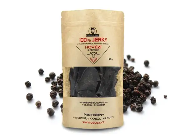 Usušil & syn 100% JERKY Rindfleisch mit Pfeffer 150 g