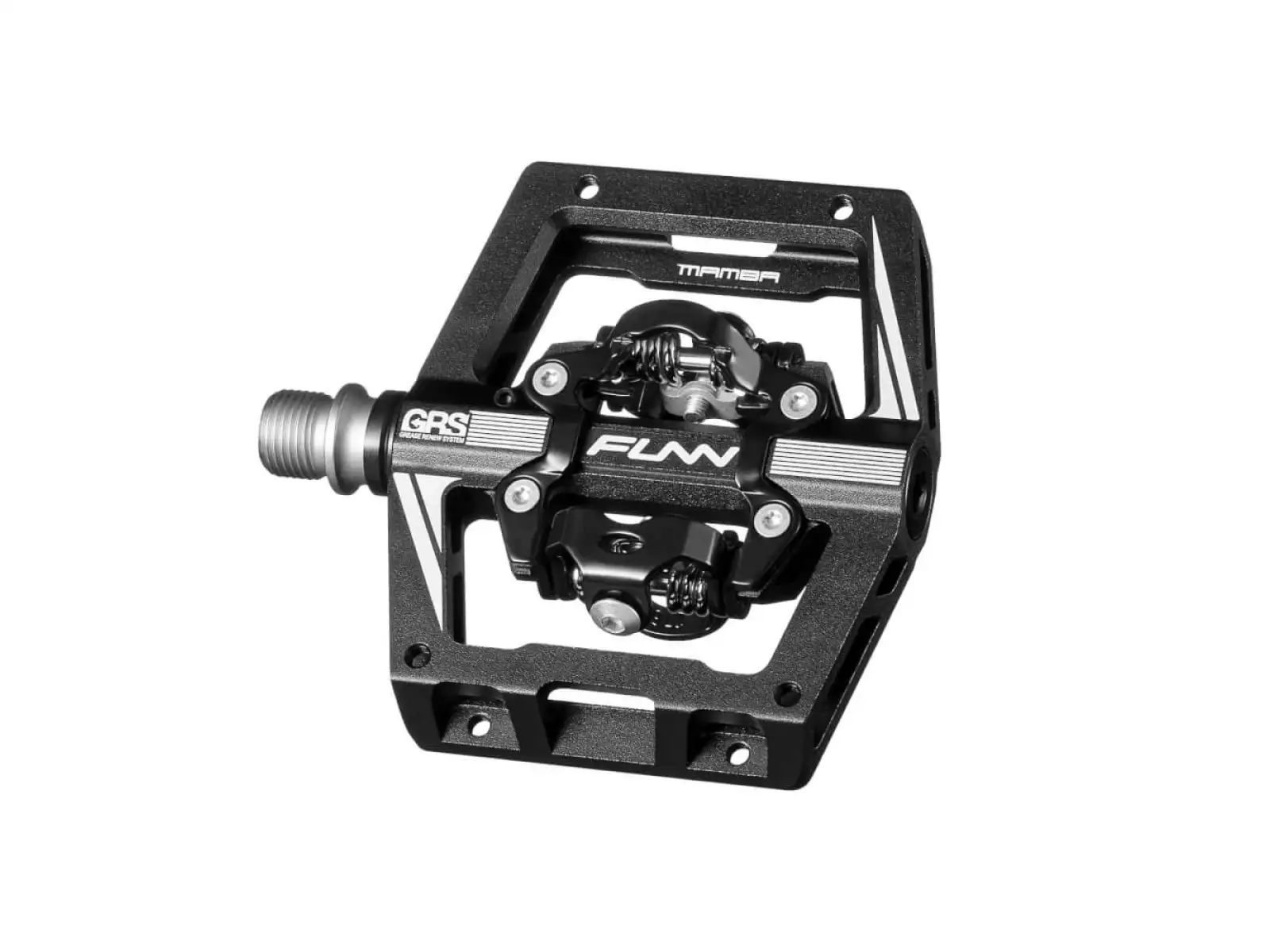 Funn Mamba S Pedale mit doppelseitigem Black Design.