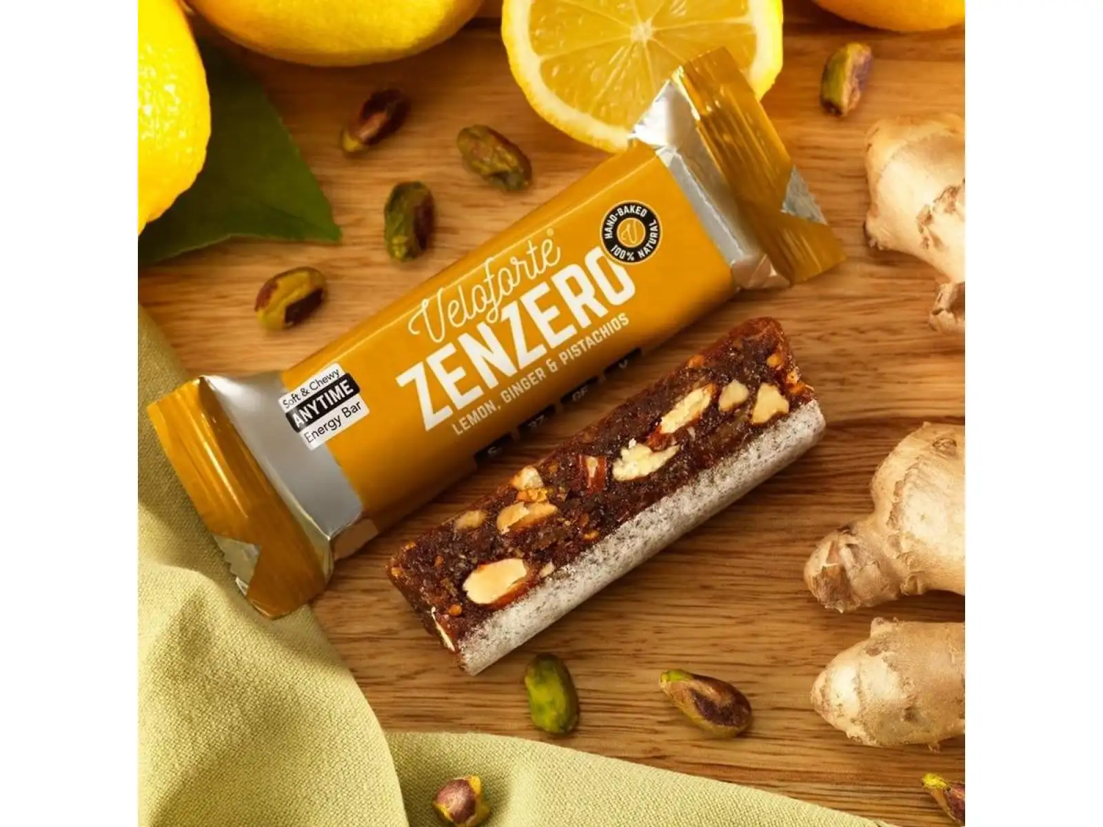 Veloforte Zenzero Riegel 70 g Zitrone/Ingwer/Pistazien