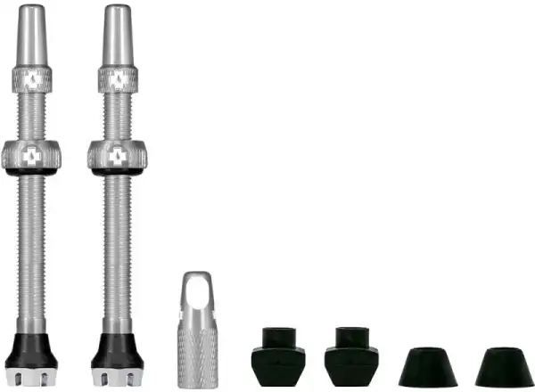 Muc-Off Tubeless Presta Valve KIT V2, 2 Stück, Silber
