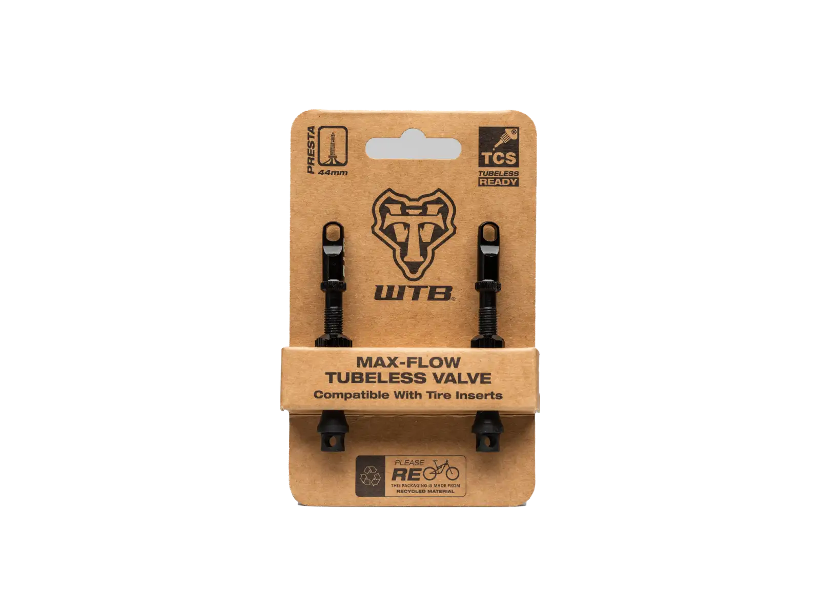 WTB TCS AL Max-Flow Presta Valve Tubeless Ventile 65mm schwarz 2 Stk