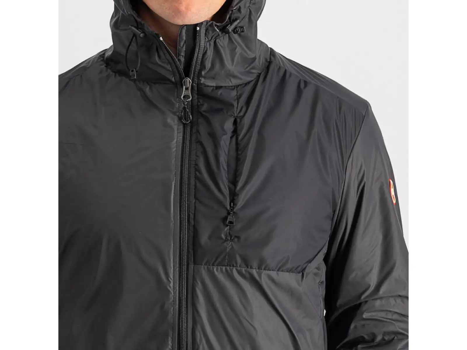 Castelli Riscalda Puffy Herrenjacke dunkelgrau/elektrisches Limettengrün