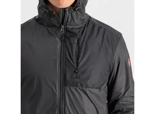 Castelli Riscalda Puffy Herrenjacke dunkelgrau/elektrisches Limettengrün