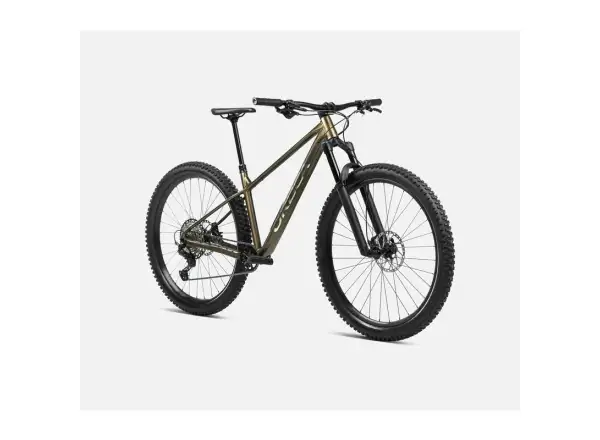 Das Orbea Laufey H10 Mountainbike in Metallic Olive Green/Titanium Black.
