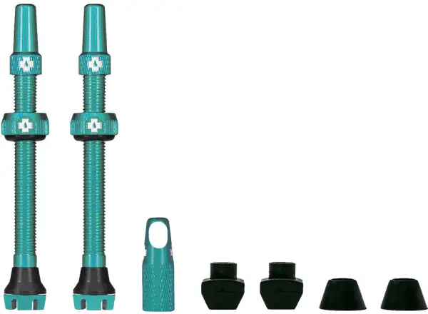 Muc-Off Tubeless Presta Valve KIT V2 Schlauchlos Ventil 2 Stück Türkis
