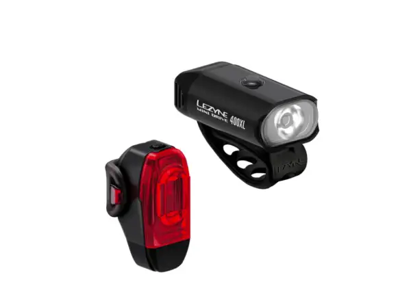 Lezyne Mini Drive 400XL + KTV Drive+ Lichtset Schwarz/Schwarz
