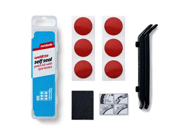 Weldtite Self Seal Red Devils Selbstklebende Flicken 7 Stück + Montierhebel