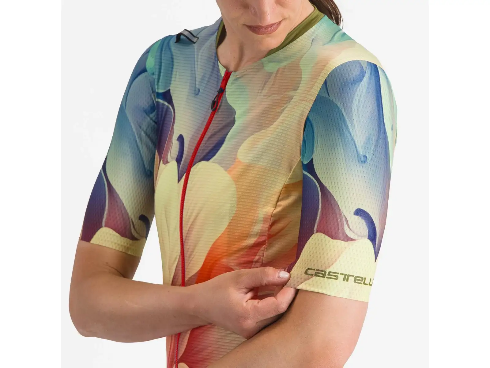 Castelli Unlimited Pro Damen-Trikot Kurzarm Multicolor Green