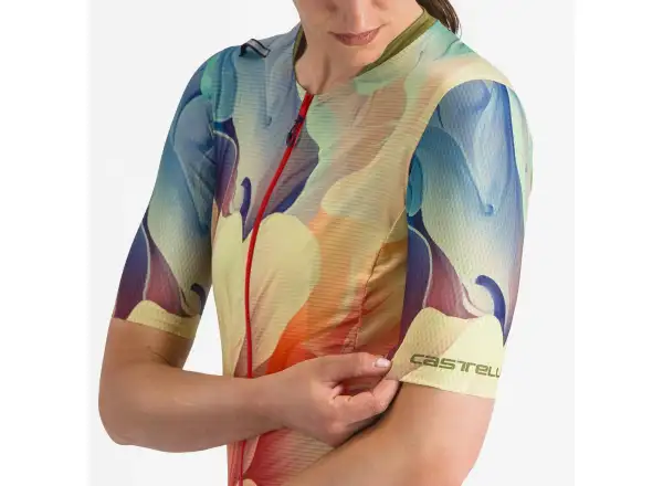 Castelli Unlimited Pro Damen-Trikot Kurzarm Multicolor Green