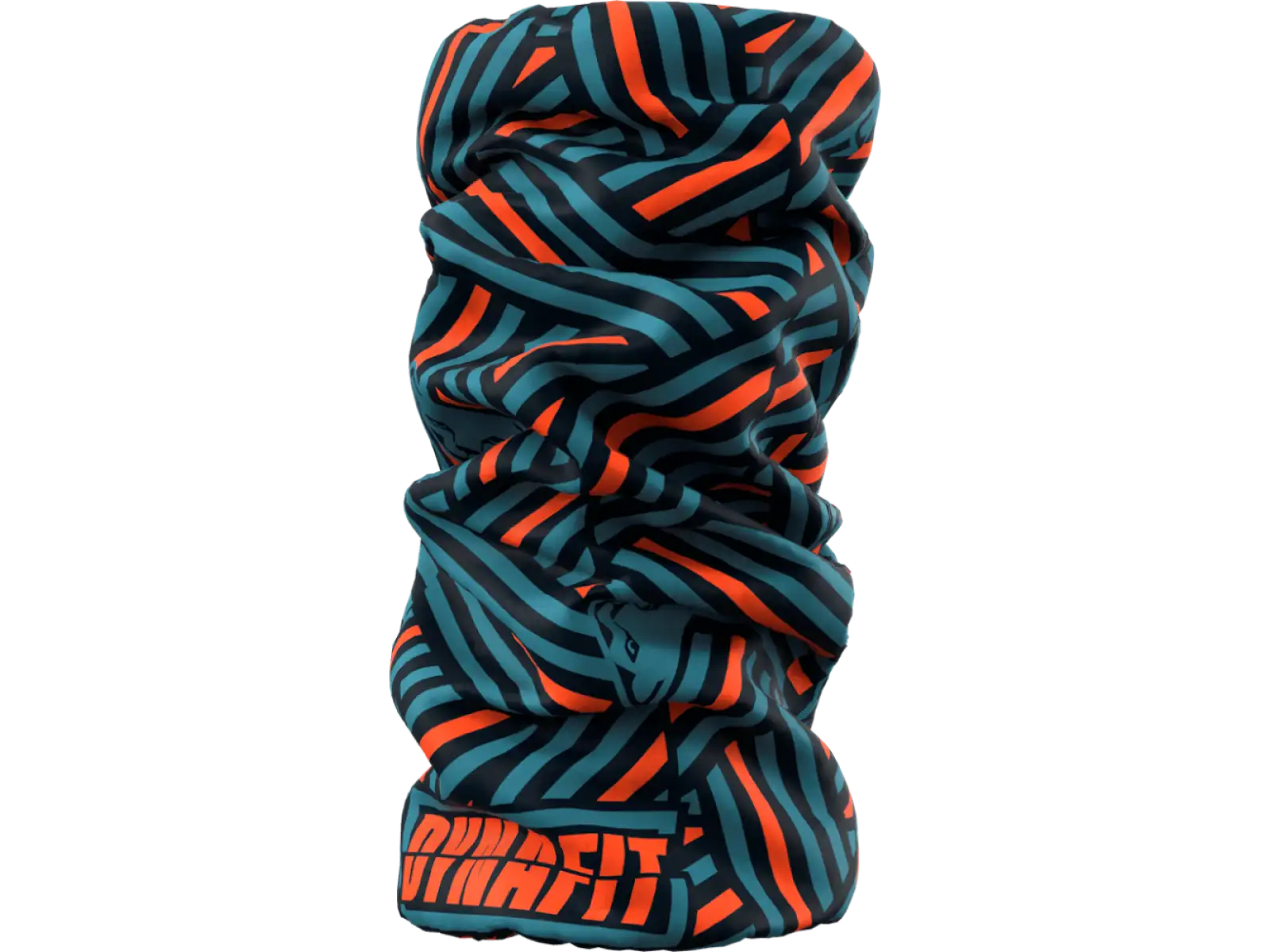 Dynafit Logo Neck Gaiter Halswärmer in sturmblauem Razzle Dazzle.