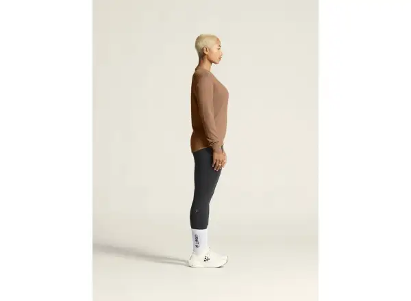 Craft Wool Waffle Damen Langarmshirt braun