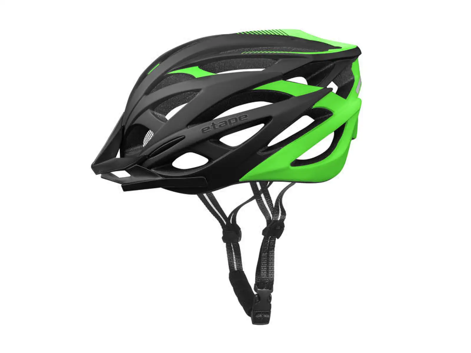 Etape Magnum Fahrradhelm schwarz/grün matt