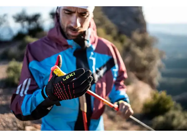 Leki Ultra Trail Storm Shark Laufhandschuhe Black/Red/Neon Yellow