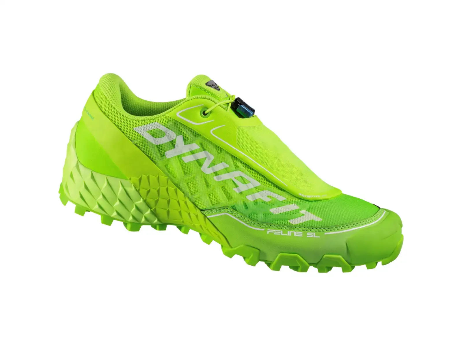 Dynafit Feline SL neue Herren-Laufschuhe in Fluor Gelb.