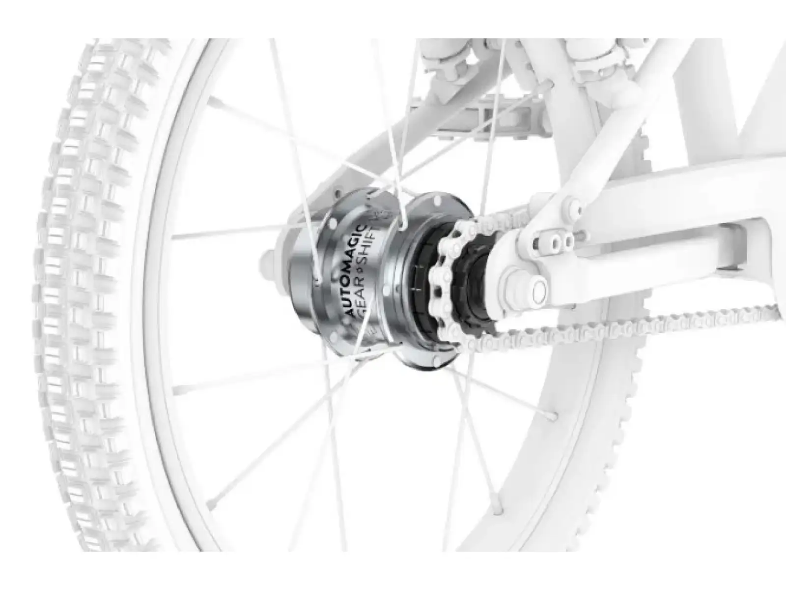 Woom 3 Eidechse Limette Automatik 16" Kinderfahrrad