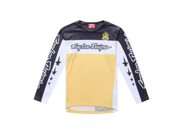 Troy Lee Designs Youth Sprint Pro Kindertrikot Langarm Yo Moto Butter Real Teal