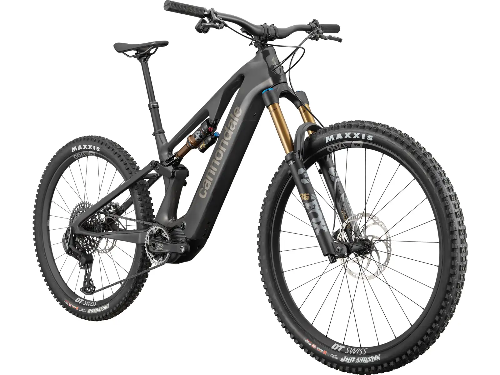 Cannondale Moterra SL 1, ein leichtes vollgefedertes E-Bike in RAW-Lackierung.