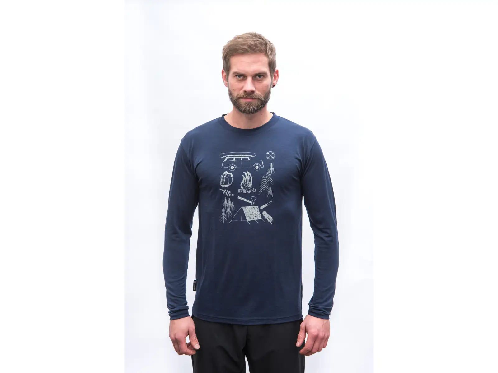 Sensor Merino Active Outside Herren T-Shirt Langarm Deep Blue
