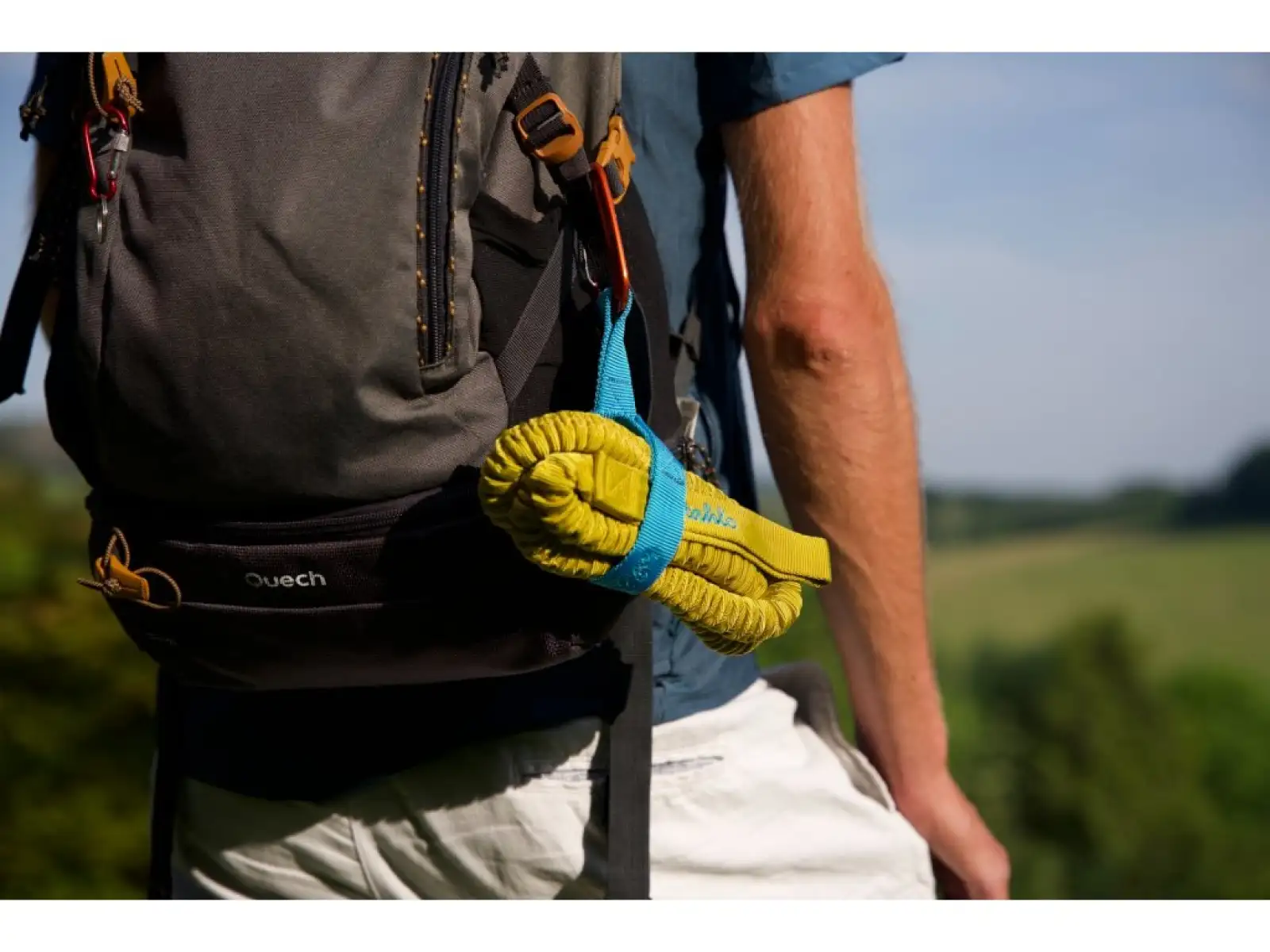Zugseil Premium Umhängeband mit Karabiner gelb
