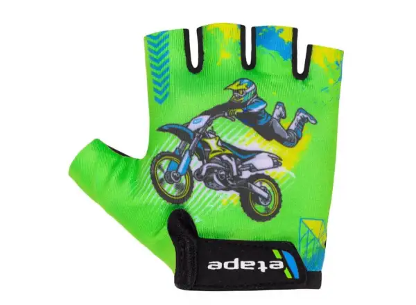 Etape Tiny Kinder-Fahrradhandschuhe kurz grün/Motorrad