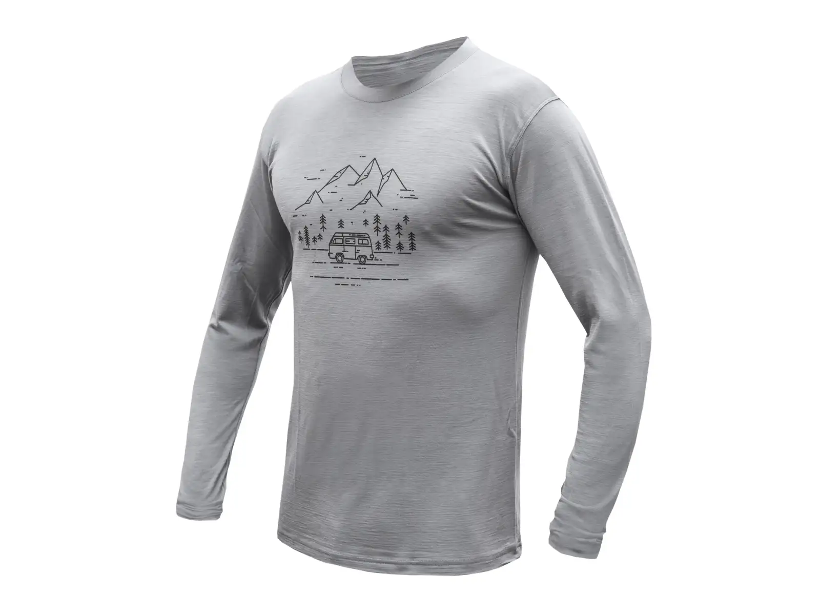 Sensor Merino Active Van Life Herren T-Shirt langarm grau