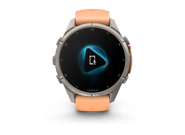 Garmin fenix 9 Pro – inReach 43 mm Smartwatch Titanium Shell pink/autumn orange Silikonarmband