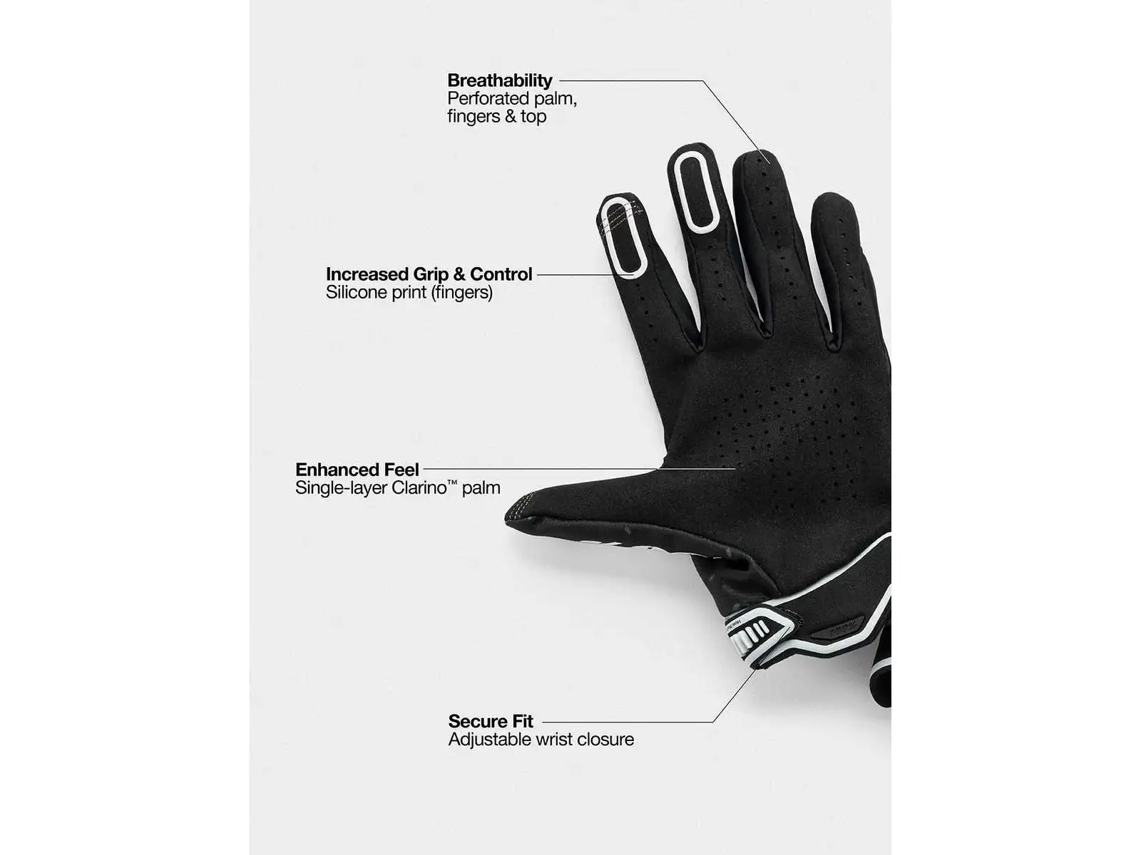 100% Ridefit Herren Handschuhe schwarz