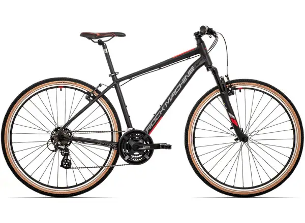 Rock Machine CrossRide 100 matt schwarz/dunkelgrau/ziegelrot Trekkingrad AUSSTELLUNGSMODELL