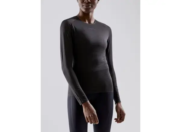 Craft PRO Dry Nanoweight LS Damen T-Shirt schwarz