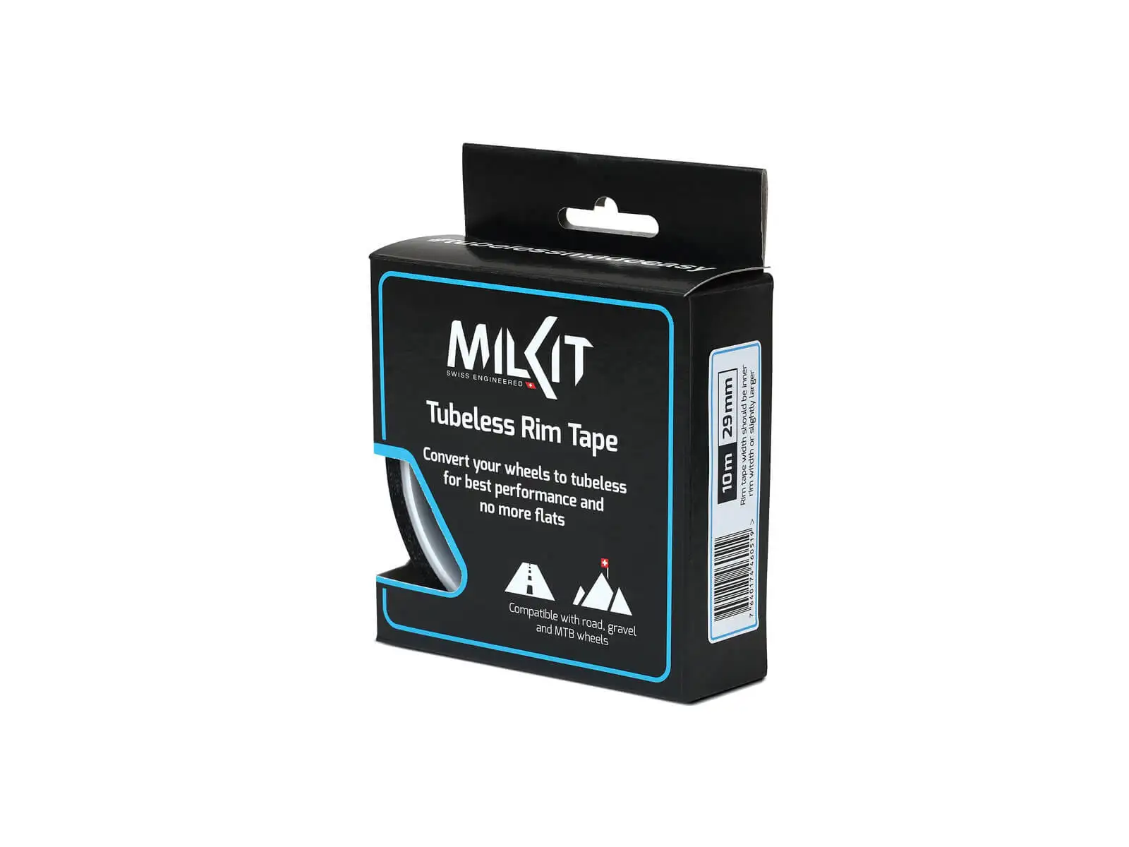 milKit Tubeless Felgenband 10 m x 29 mm, Schwarz
