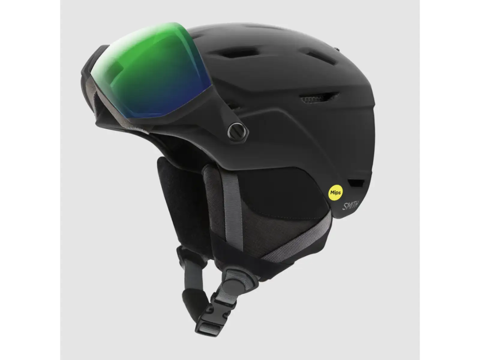 Smith Survey EU Skihelm Mattschwarz / ChromaPop Everyday Green Mirror