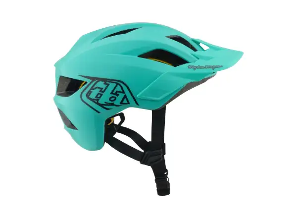 Troy Lee Designs Youth Flowline MIPS Kinderhelm Point Charcoal/Real Teal