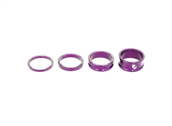 Wolf Tooth Set von Distanzscheiben 3,5,10,15 mm für Vorbau 1 1/8" lila