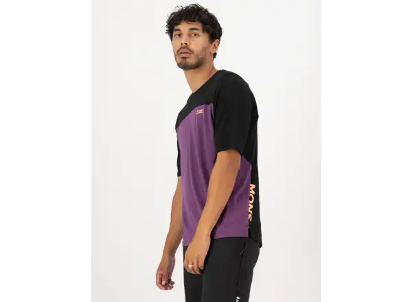 Mons Royale Diversion Merino Herren T-Shirt Kurzarm Boysenberry/Black